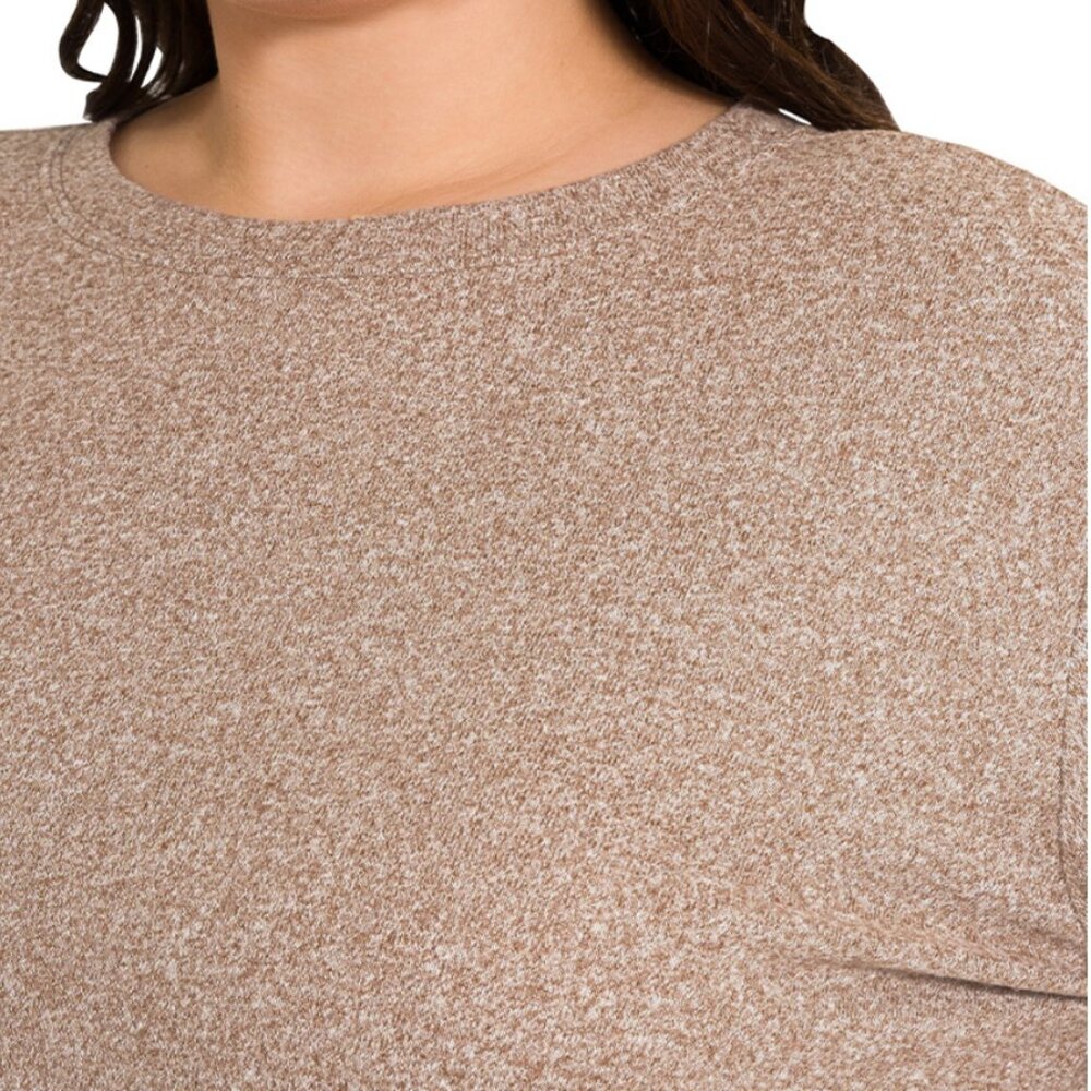 4. Soft Melange Round Neck Pullover - image 4
